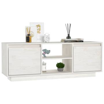 TV Cabinet White 110x30x40 cm Solid Pinewood