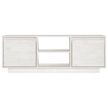 TV Cabinet White 110x30x40 cm Solid Pinewood