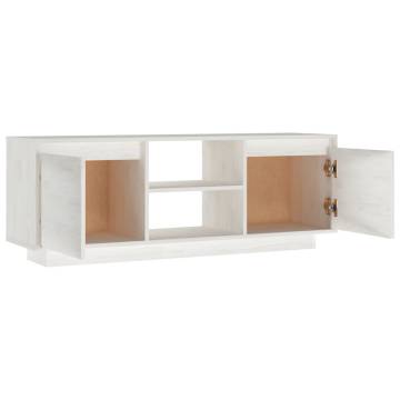 TV Cabinet White 110x30x40 cm Solid Pinewood