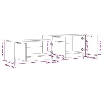 TV Cabinet Concrete Grey 158.5x36x45 cm Engineered Wood