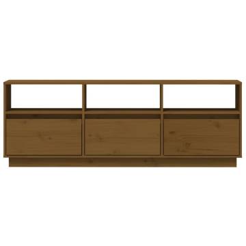 TV Cabinet Honey Brown 140x37x50 cm Solid Wood Pine