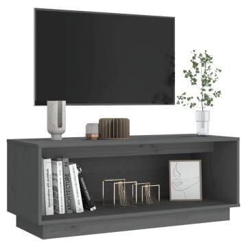 TV Cabinet Grey 90x35x35 cm Solid Wood Pine