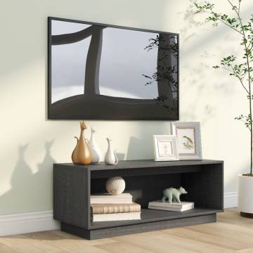 TV Cabinet Grey 90x35x35 cm Solid Wood Pine