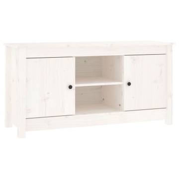 TV Cabinet White 103x36.5x52 cm Solid Wood Pine