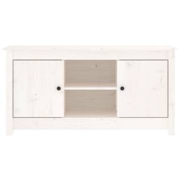 TV Cabinet White 103x36.5x52 cm Solid Wood Pine