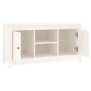 TV Cabinet White 103x36.5x52 cm Solid Wood Pine