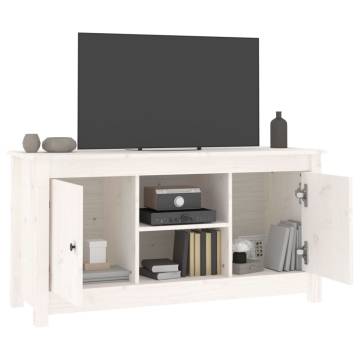 TV Cabinet White 103x36.5x52 cm Solid Wood Pine