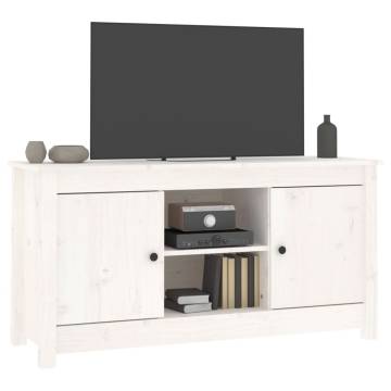 TV Cabinet White 103x36.5x52 cm Solid Wood Pine