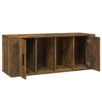 TV Cabinet Smoked Oak 100x35x40 cm Engineered Wood