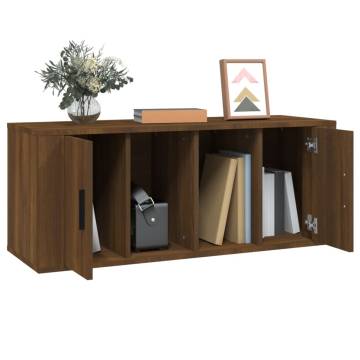 TV Cabinet Brown Oak 100x35x40 cm Engineered Wood