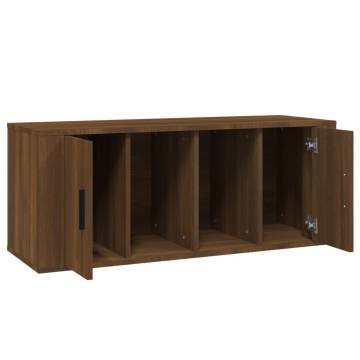 TV Cabinet Brown Oak 100x35x40 cm Engineered Wood