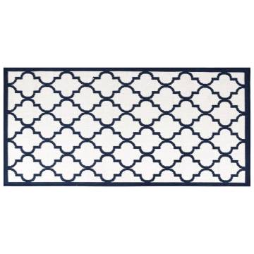 Outdoor Rug Navy and White 100x200 cm Reversible Design