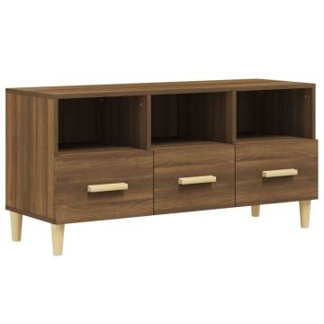 TV Cabinet Brown Oak 102x36x50 cm Engineered Wood