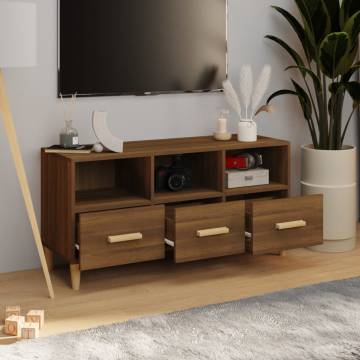 TV Cabinet Brown Oak 102x36x50 cm Engineered Wood