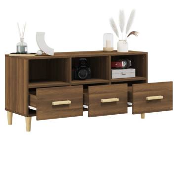 TV Cabinet Brown Oak 102x36x50 cm Engineered Wood