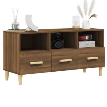 TV Cabinet Brown Oak 102x36x50 cm Engineered Wood