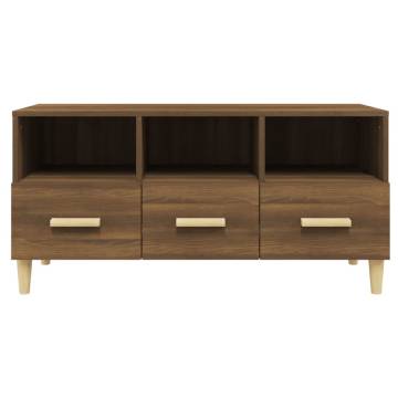 TV Cabinet Brown Oak 102x36x50 cm Engineered Wood