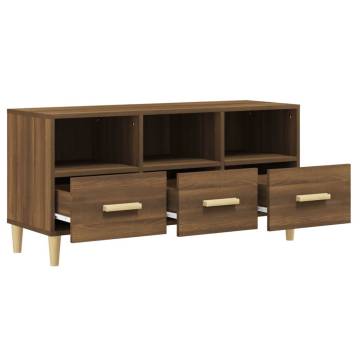 TV Cabinet Brown Oak 102x36x50 cm Engineered Wood