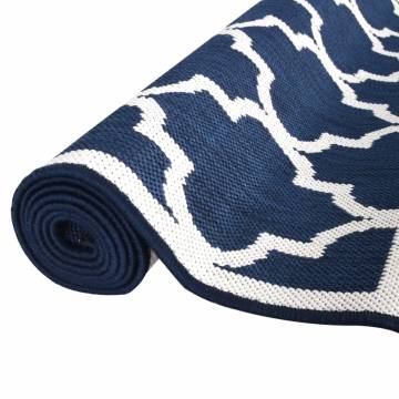 Outdoor Rug Navy and White 100x200 cm Reversible Design