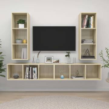 Wall-mounted TV Cabinets 4 pcs Sonoma Oak Engineered Wood