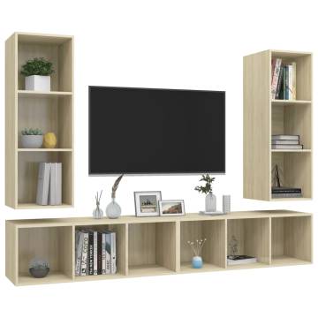 Wall-mounted TV Cabinets 4 pcs Sonoma Oak Engineered Wood