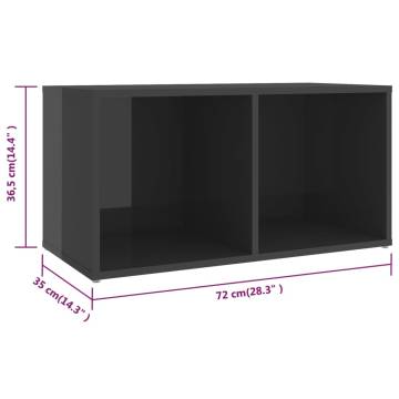 TV Cabinets 4 pcs High Gloss Grey 72x35x36.5 cm Engineered Wood