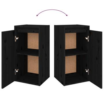 TV Cabinets 5 pcs Black Solid Wood Pine