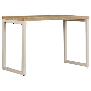 Dining Table 115x55x76 cm Solid Mango Wood and Steel