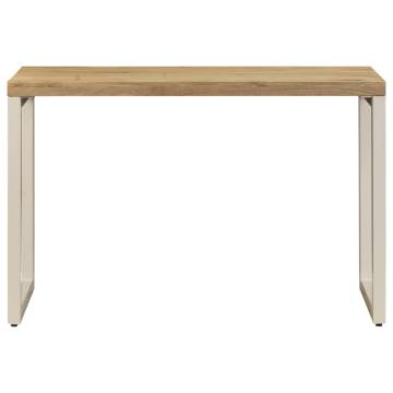 Dining Table 115x55x76 cm Solid Mango Wood and Steel