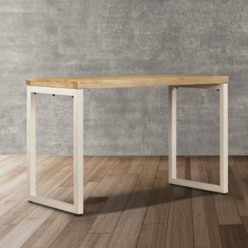 Dining Table 115x55x76 cm Solid Mango Wood and Steel