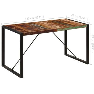 Dining Table 140x70x75 cm Solid Reclaimed Wood