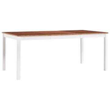 Dining Table White and Brown 180x90x73 cm Pinewood