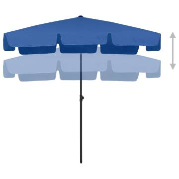 Beach Umbrella Azure Blue 200x125 cm