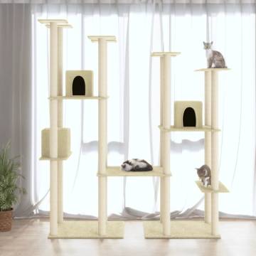 Cat Tree with Sisal Scratching Posts Cream 174 cm