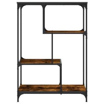 Bookshelf Smoked Oak 81x36x115 cm Engineered Wood and Steel