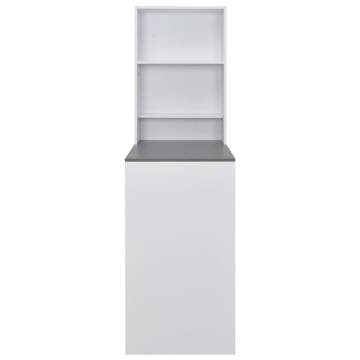 Bar Table with Cabinet White 115x59x200 cm