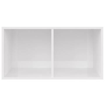 Vinyl Storage Box High Gloss White 71x34x36 cm Engineered Wood