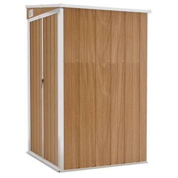 Wall-mounted Garden Shed Brown 118x100x178 cm Galvanised Steel