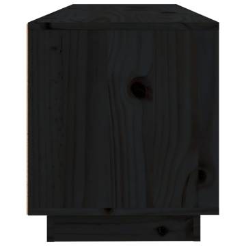 TV Cabinet Black 100x34x40 cm Solid Wood Pine