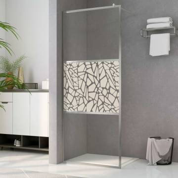 Walk-in Shower Wall ESG Glass with Stone Design 80x195 cm