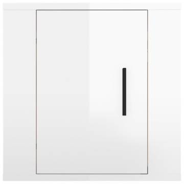 Wall Mounted TV Cabinet High Gloss White 40x34,5x40 cm