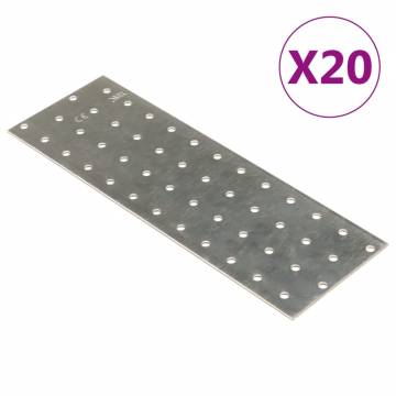 Perforated Plates 20 pcs 2 mm 240x80 mm Galvanised Steel