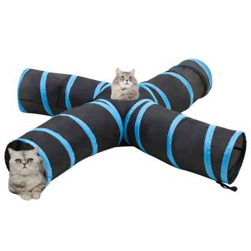 Cat Tunnel 4-way Black and Blue 25 cm Polyester