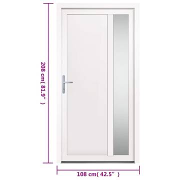 Front Door White 108x208 cm PVC