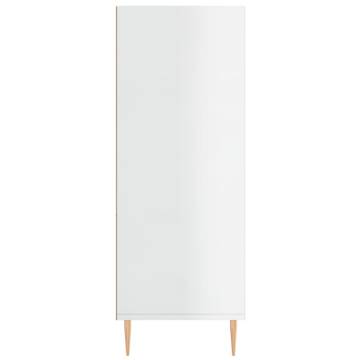 Bookcase High Gloss White 69.5x32.5x90 cm Engineered Wood