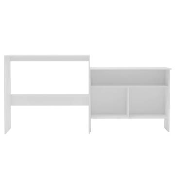 Bar Table with 2 Table Tops White 130x40x120 cm