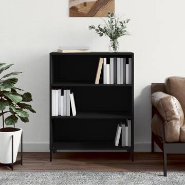 Bookcase Black 69.5x32.5x90 cm Engineered Wood