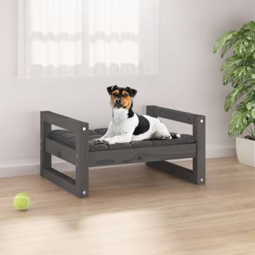 Dog Bed Grey 55.5x45.5x28 cm Solid Pine Wood