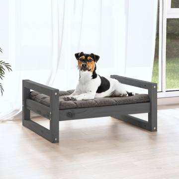 Dog Bed Grey 55.5x45.5x28 cm Solid Pine Wood