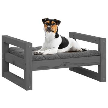 Dog Bed Grey 55.5x45.5x28 cm Solid Pine Wood